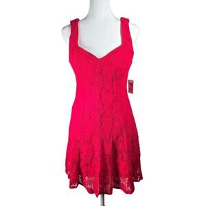 Y2K Charlotte Russe Crochet Red Sweatheart Bombshell Pin-Up Mini Dress, Medium